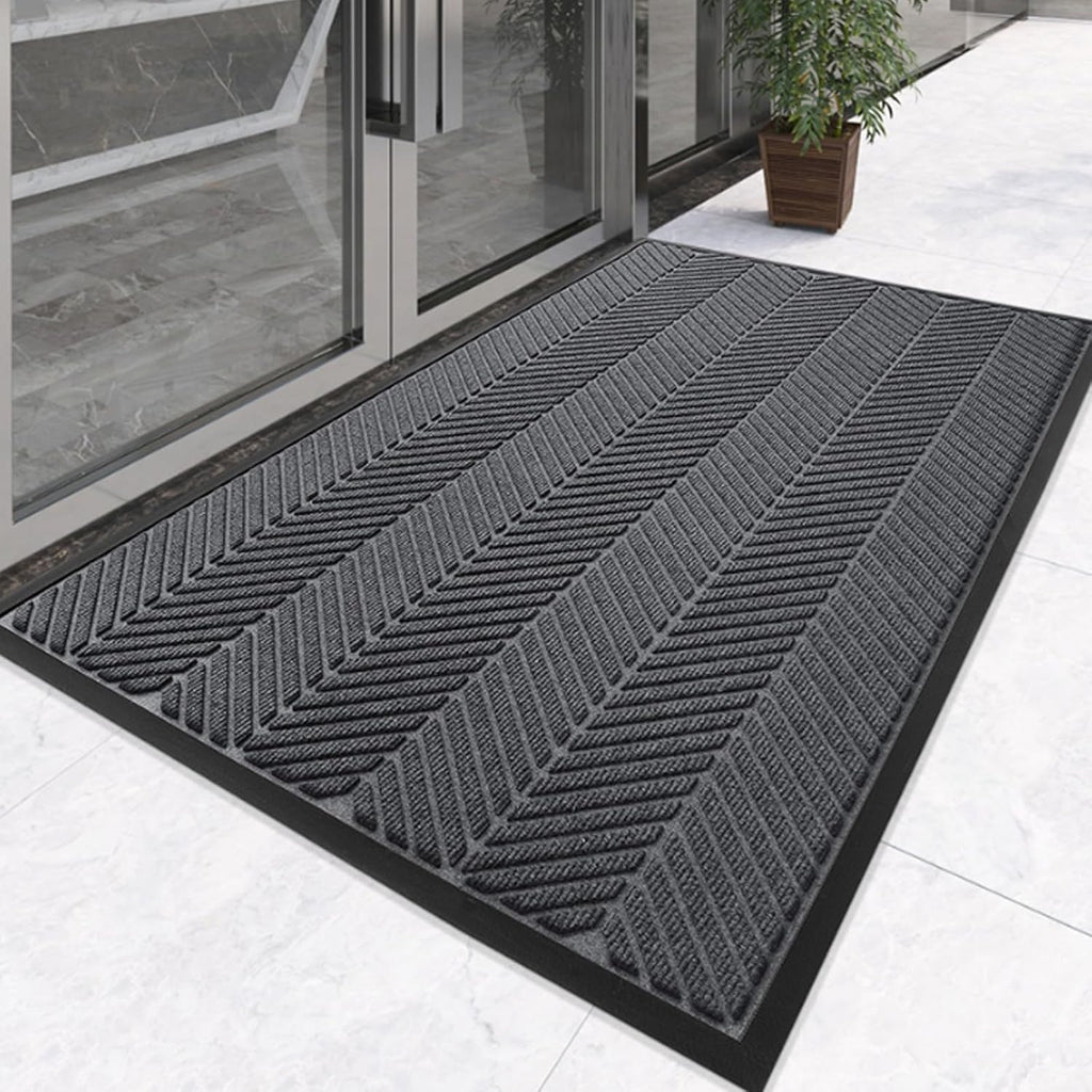 Large Entrance Door Mat 120x180cm Non Slip Washable Thickness of 0.8CM Grey