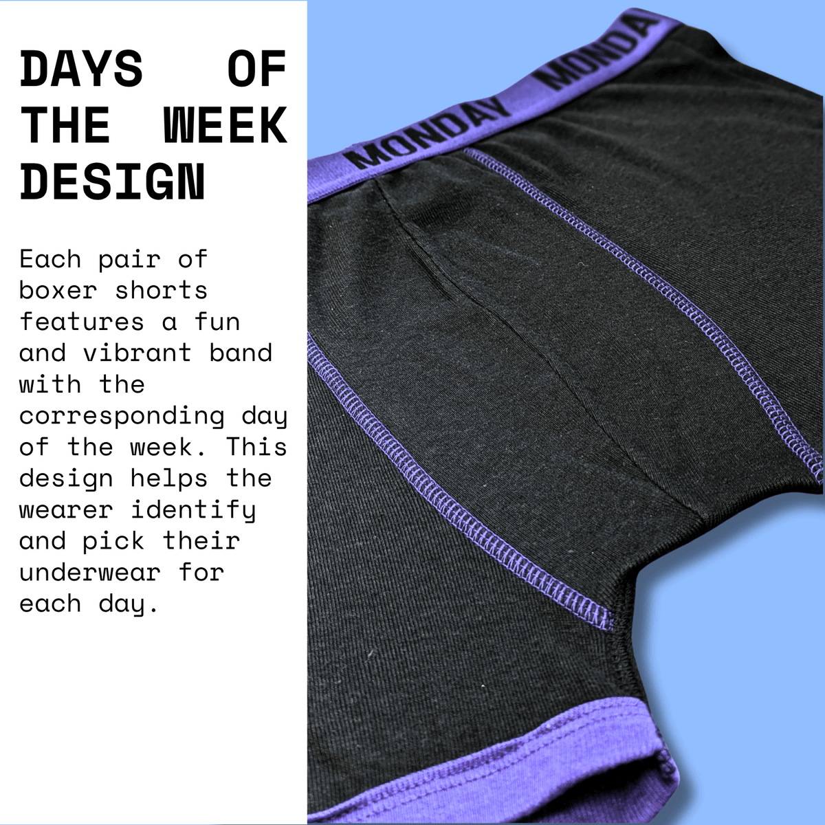 Sock Stack 7 Pack Days Of The Week Mens Boxer Shorts Comfort Fit Cotton Blend