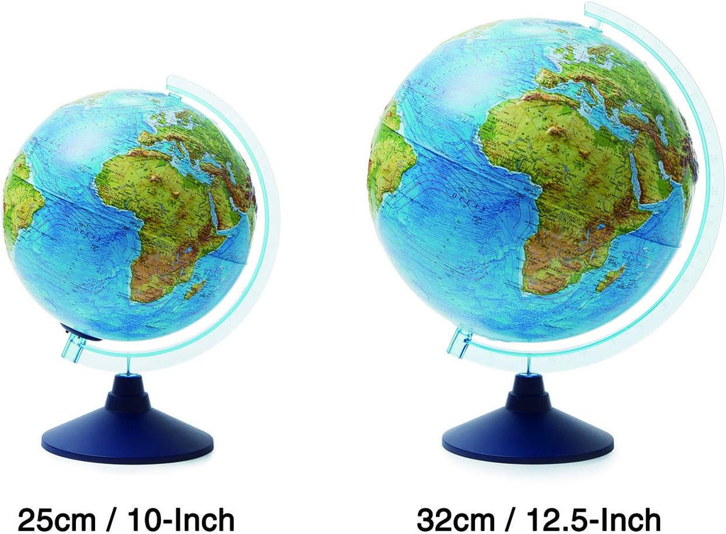 Educational Globe 25cm Relief World Map AR App Cordless LED Light Kids EXERZ