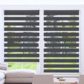 Zebra Roller Blind 60x230cm Dark Grey Day and Night Blind Light Filtering