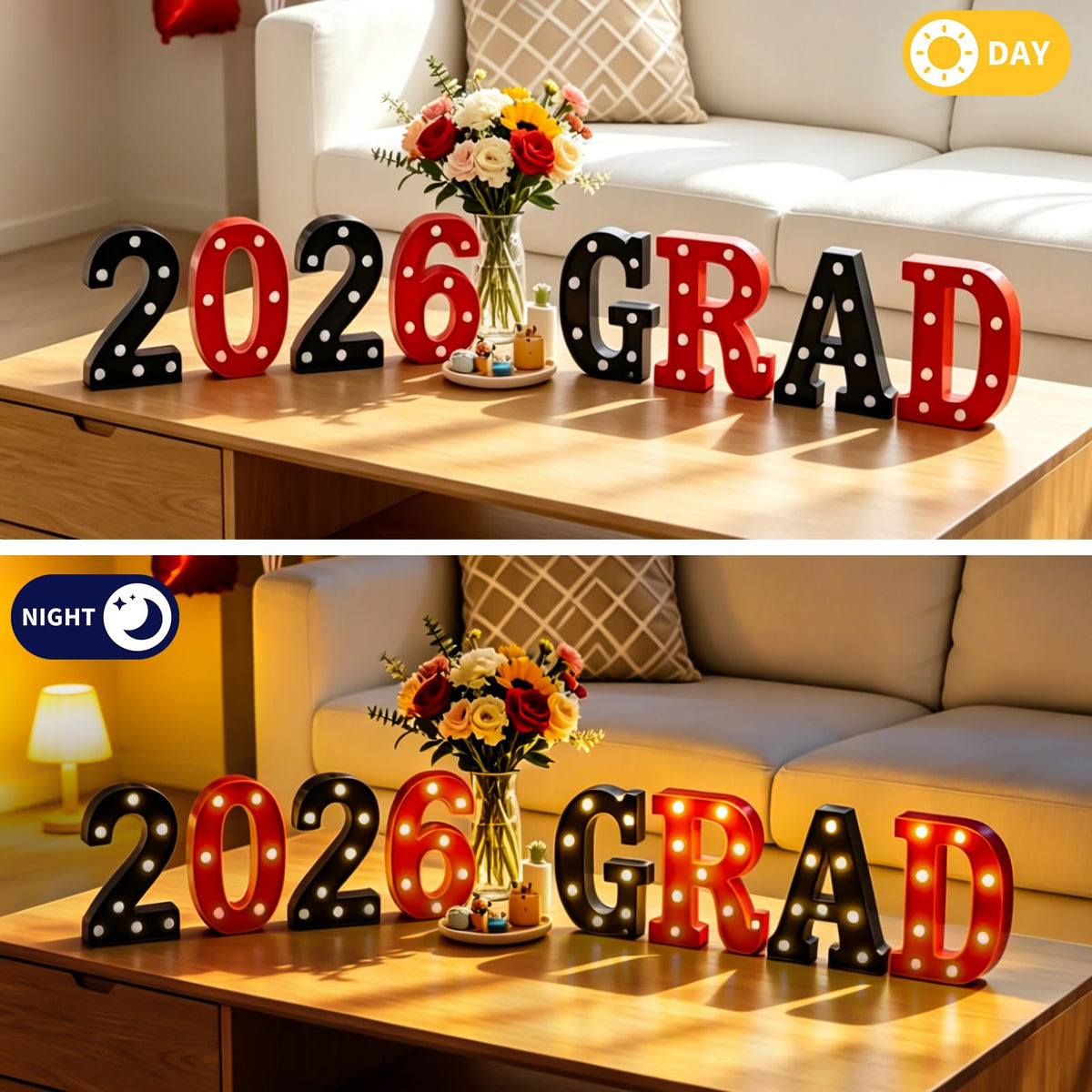 3 Pack 6.5 In Halloween Cute BOO Pumpkin Ghost Light up Letters Sign