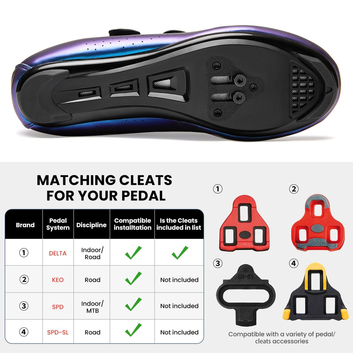 Mens Cycling Shoes Women Road Bikes MTB Shoes Compatible with Look SPD SPD-SL Delta Cleats Compatible with Peloton Shoes Indoor/Outdoor