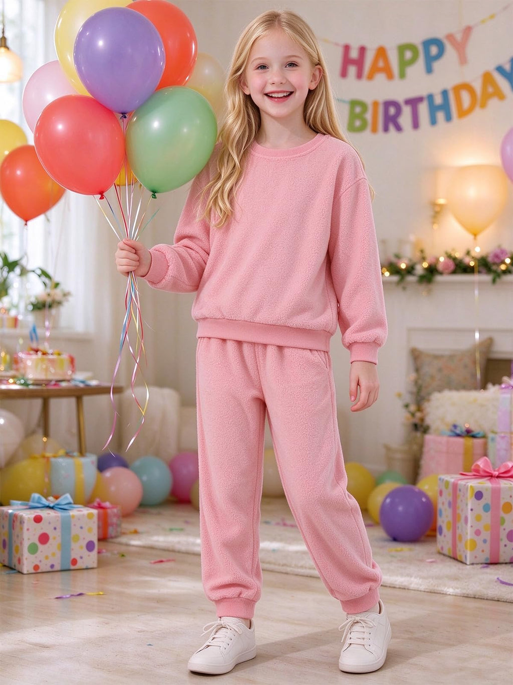 URMAGIC Girls' 2-piece Outfits Clothes Pants Tops Set Sweatpant Sweatshirt