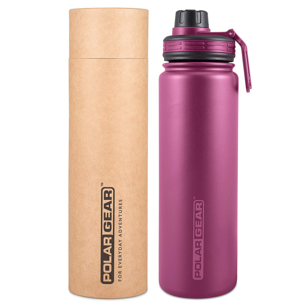 Polar Gear Insulated Water Bottle with Flip Straw - 800ml Wine