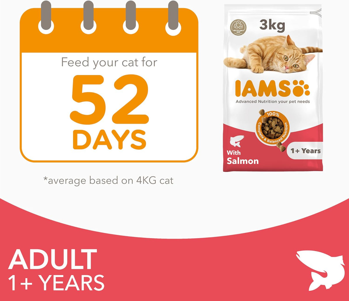 IAMS Adult Complete Dry Cat Food Chicken 3kg - Supports Strong Immune System