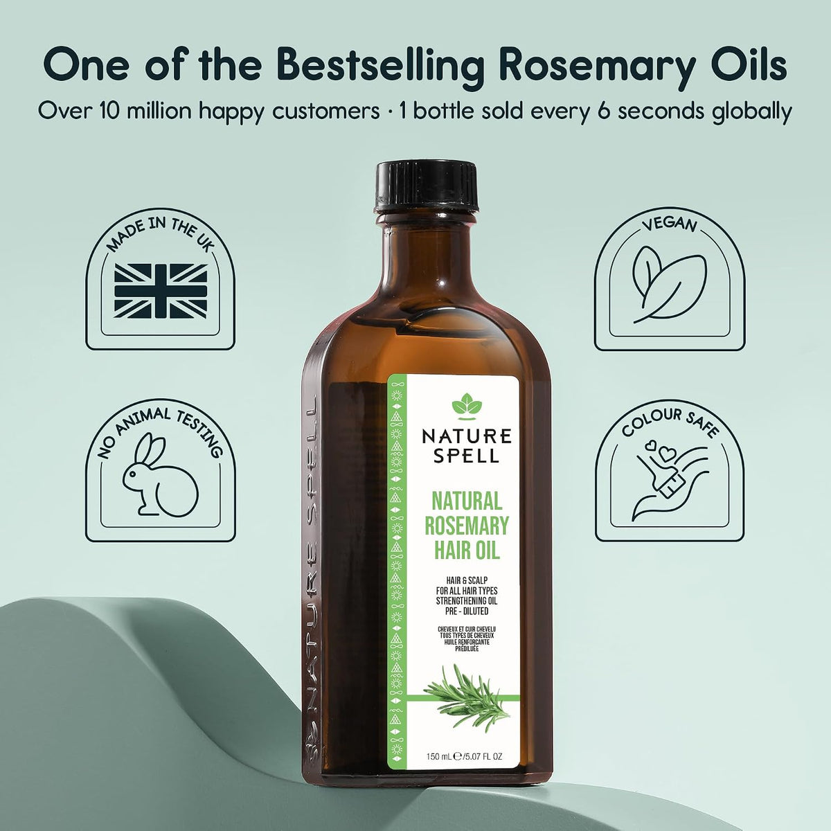 Nature Spell Rosemary Oil for Hair Growth with Root Comb Applicator, 150ml