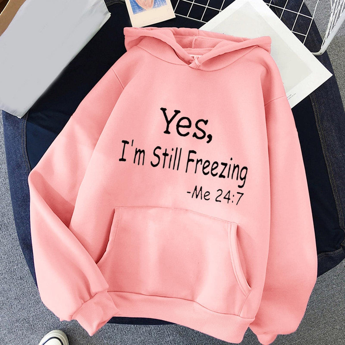 Winter Sweatshirt Women Women's Print Long Sleeved Sweatshirt Blouse Pullover Solid Color Hooded Funny Ladies Christmas Jumpers Hooded Tunic Pullover Holiday Outfits for Women