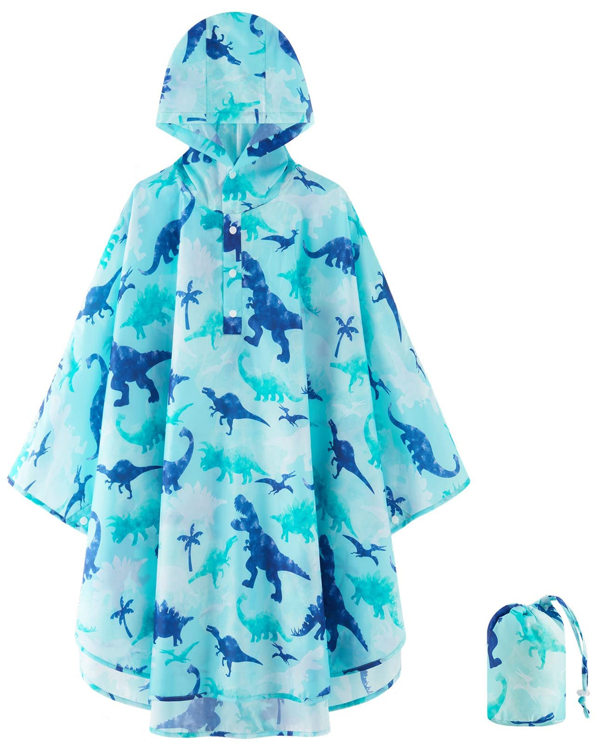 WAWSAM Kids Rain Poncho Waterproof Boys Girls Portable Raincoat Rain Jacket Lightweight Rainwear