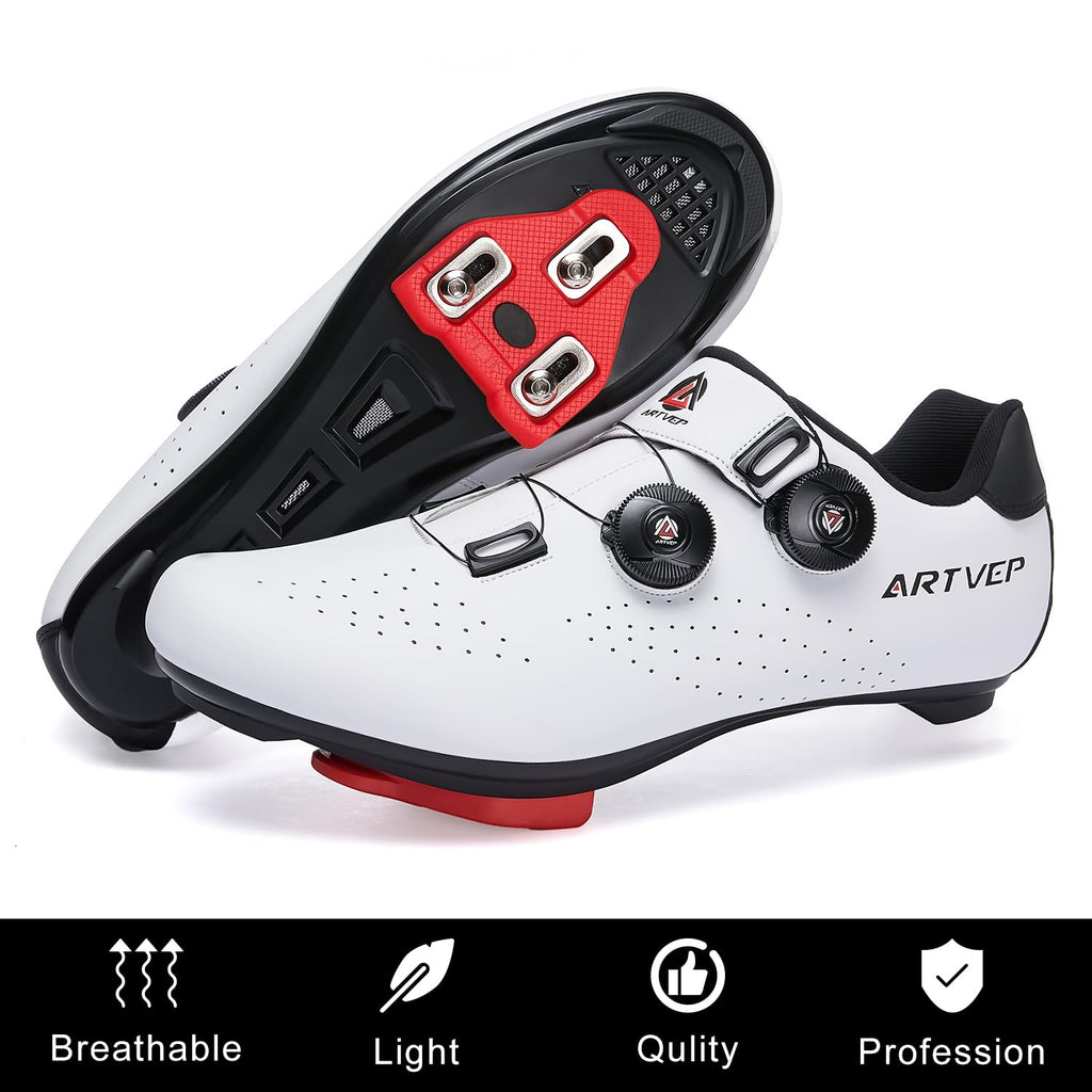 Mens Cycling Shoes Women Road Bikes MTB Shoes Compatible with Look SPD SPD-SL Delta Cleats Compatible with Peloton Shoes Indoor/Outdoor