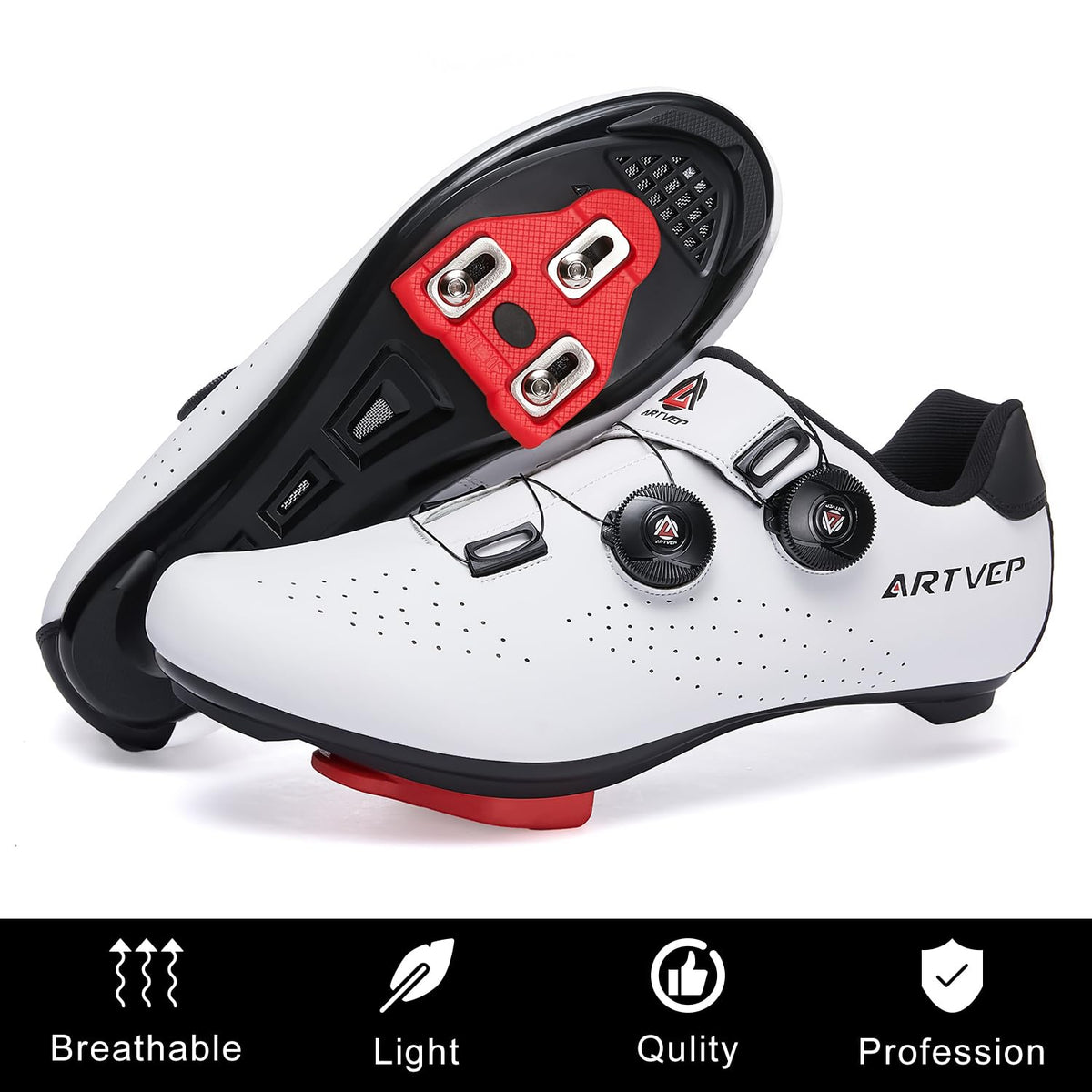 Mens Cycling Shoes Women Road Bikes MTB Shoes Compatible with Look SPD SPD-SL Delta Cleats Compatible with Peloton Shoes Indoor/Outdoor