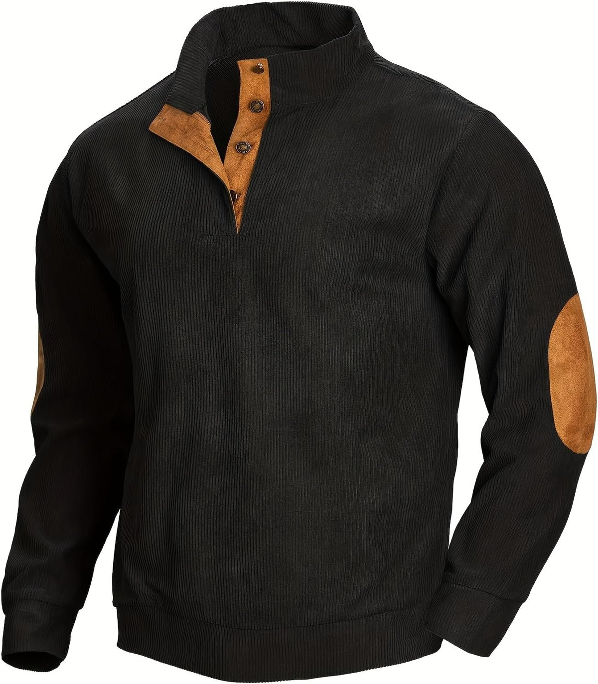 Retro Colorblock Knitted Ribbed Sweater, Neutral Tones,Men's Casual Warm Stand Collar Pullover Sweater for Fall Winter,Blue