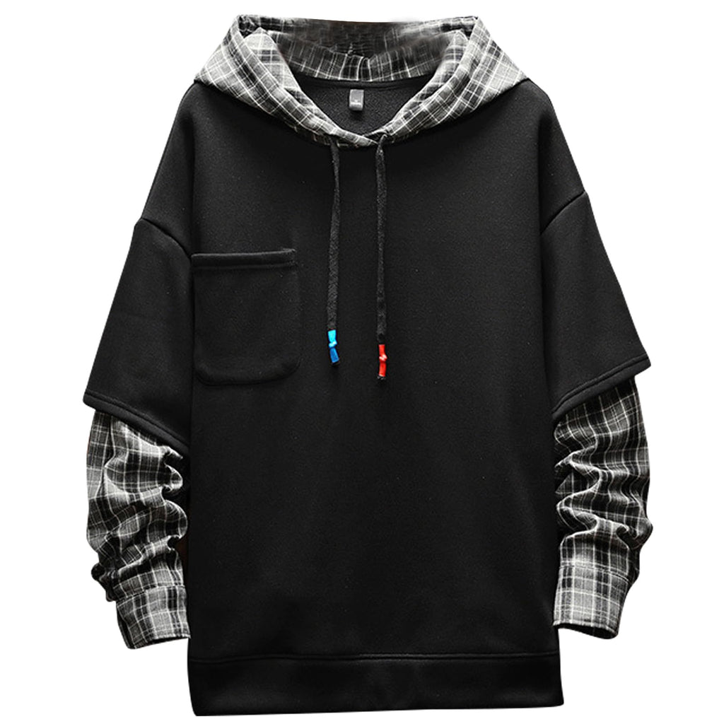 Moshtashio Men's Hoodie Colorblock Pullover Sweatshirt with Design Hip Hop
