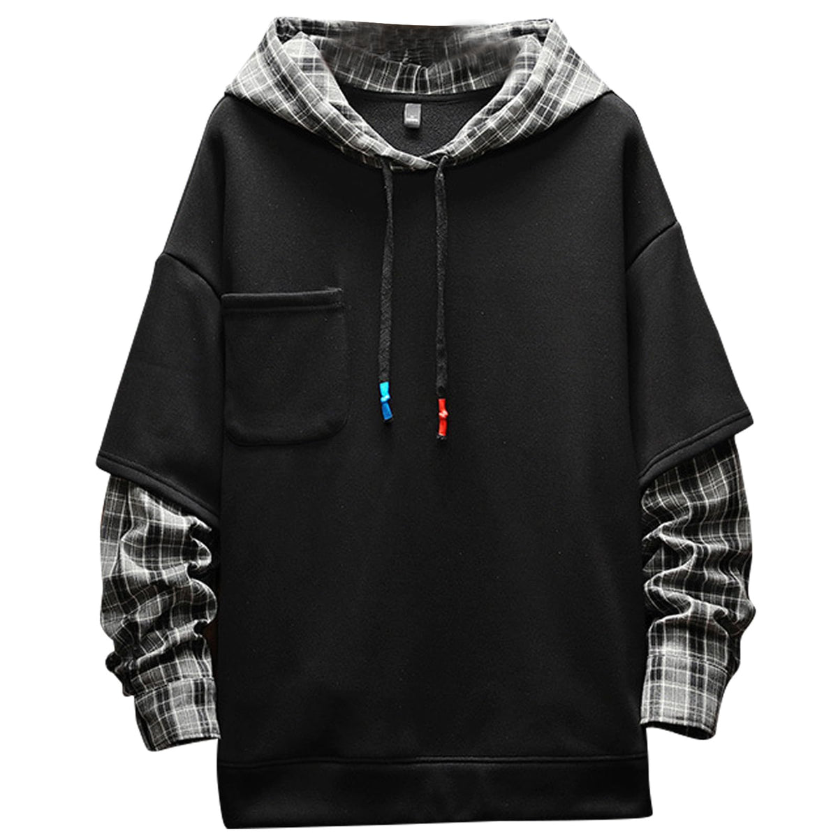 Moshtashio Men's Hoodie Colorblock Pullover Sweatshirt with Design Hip Hop