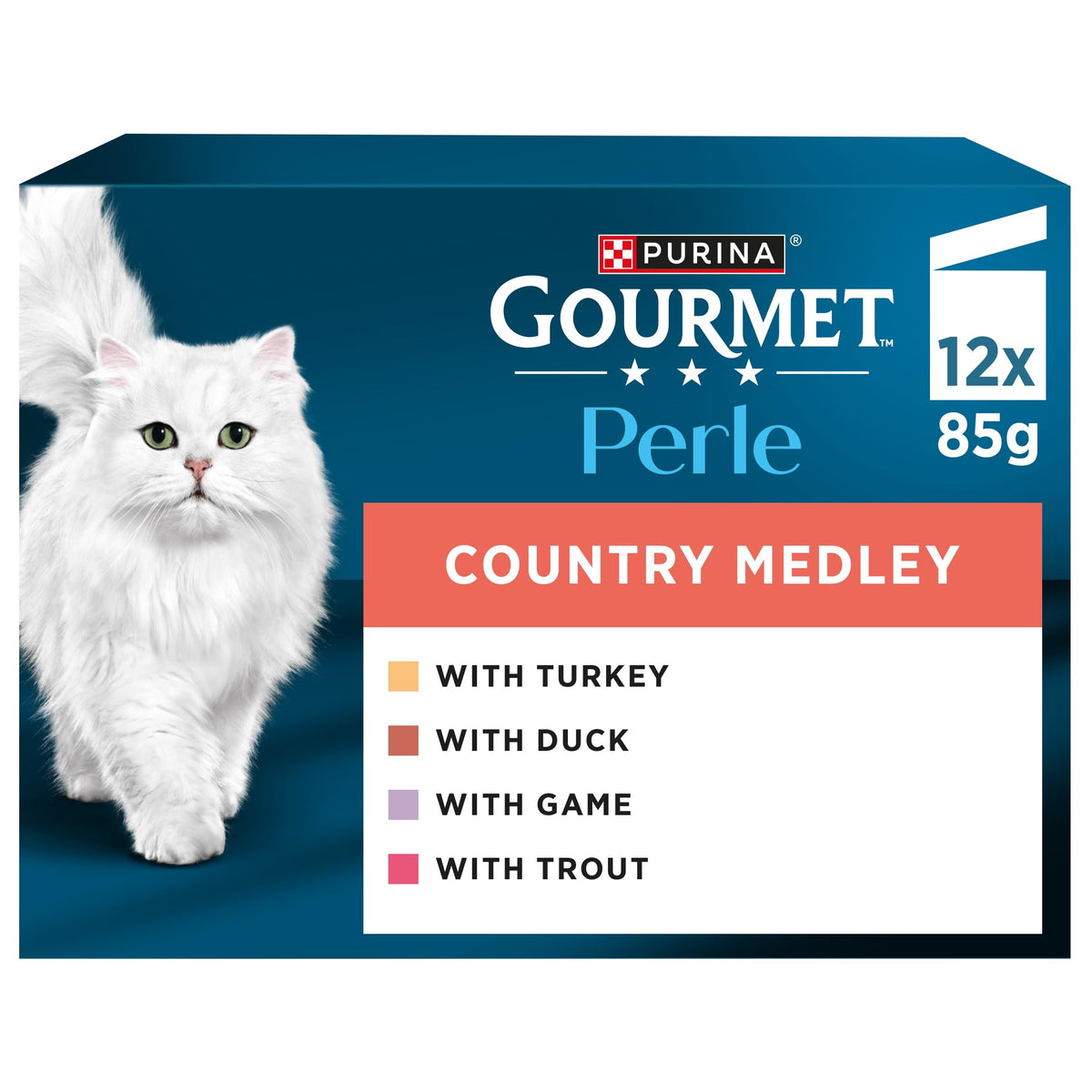 GOURMET Perle Ocean Collection Adult Wet Cat Food Mini Fillets in Gravy Tuna, Shrimp, Plaice, Salmon, White fish, Ocean Fish 40 x 85g Pouches