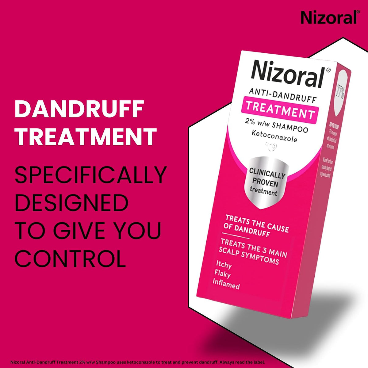Nizoral Anti-Dandruff Treatment Shampoo with Ketoconazole, 1 x 60ml