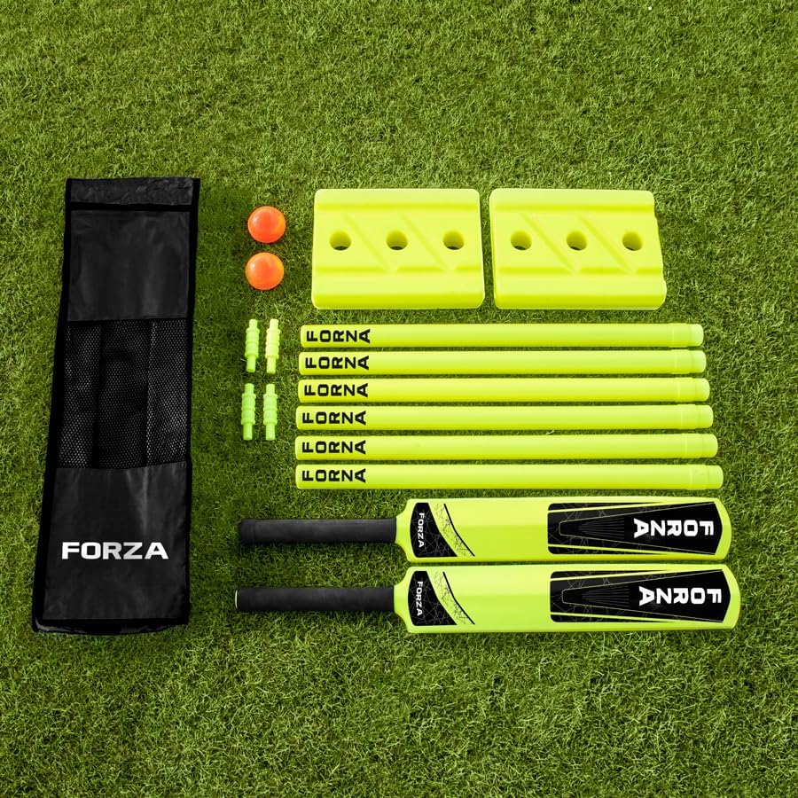 FORZA Garden Cricket Set - Available in 3 Sizes | Full Set or Half Set | Lightweight Cricket Equipment