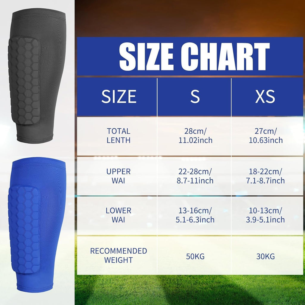 2 Pairs Shin Guards Kids,Shin Defender Kids,Football Soccer Shin Pads, Honeycomb Compression Sleeve Football Shins Guard For Boys Kid Teenagers