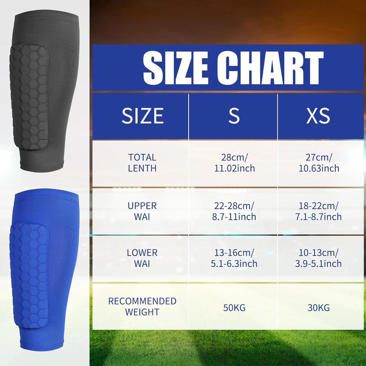 2 Pairs Shin Guards Kids,Shin Defender Kids,Football Soccer Shin Pads, Honeycomb Compression Sleeve Football Shins Guard For Boys Kid Teenagers