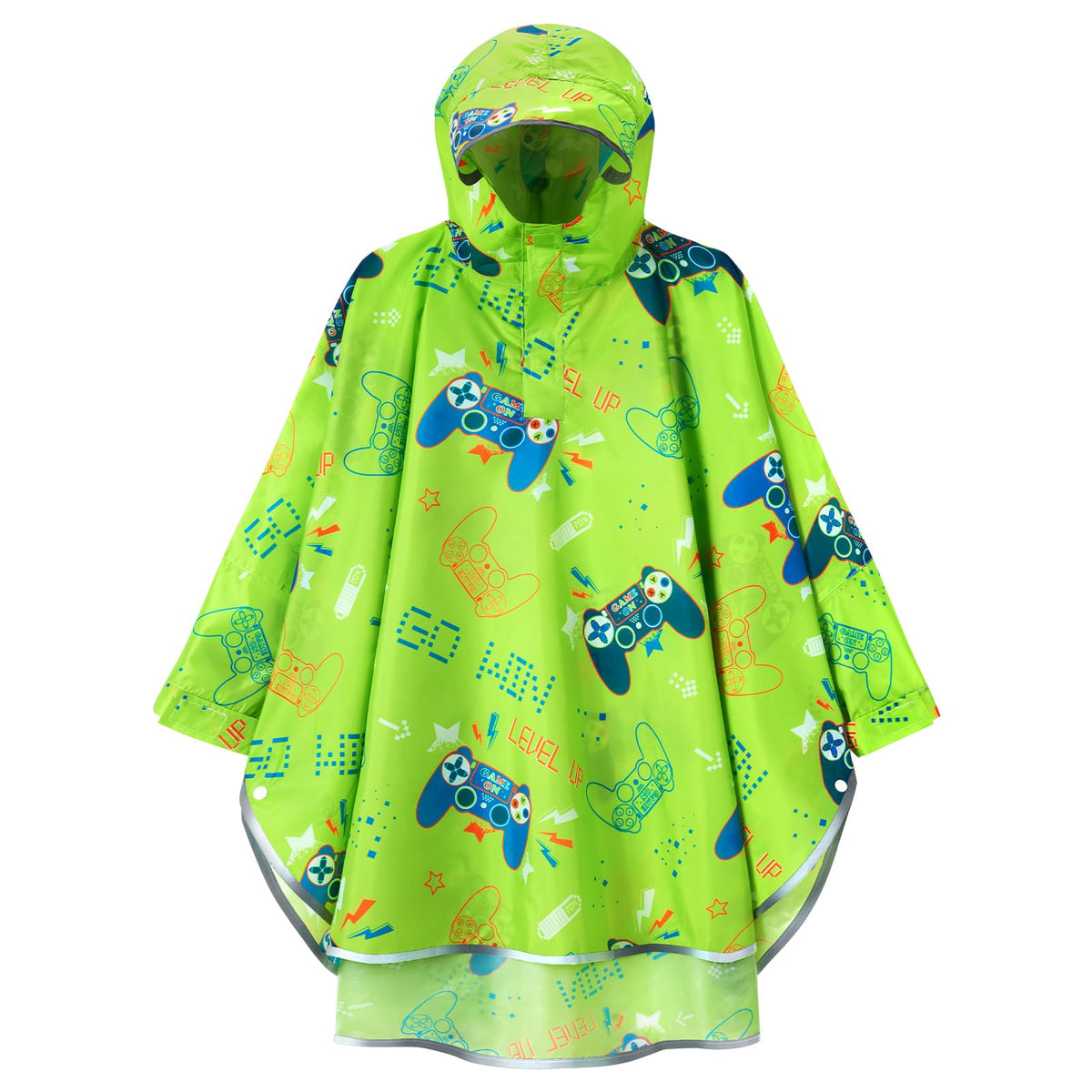 WAWSAM Kids Rain Poncho Waterproof Boys Girls Portable Raincoat Rain Jacket Lightweight Rainwear