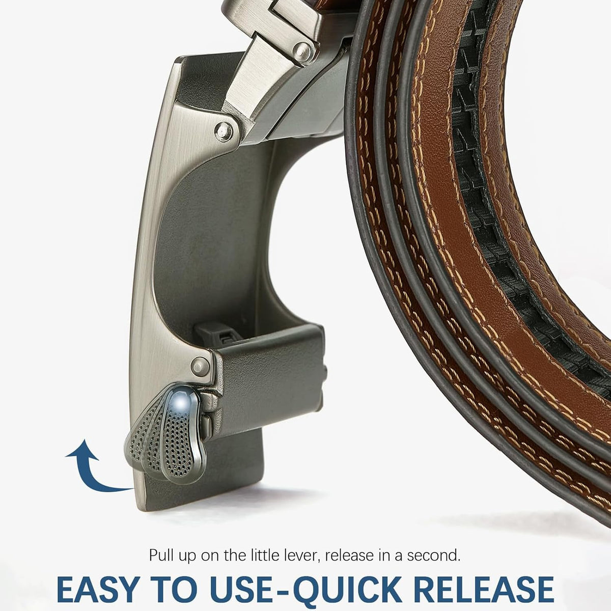 Ratchet Belt for Men - 2 Packs Leather Mens belt For Gift Men Dress and Casual,Trim to Fit