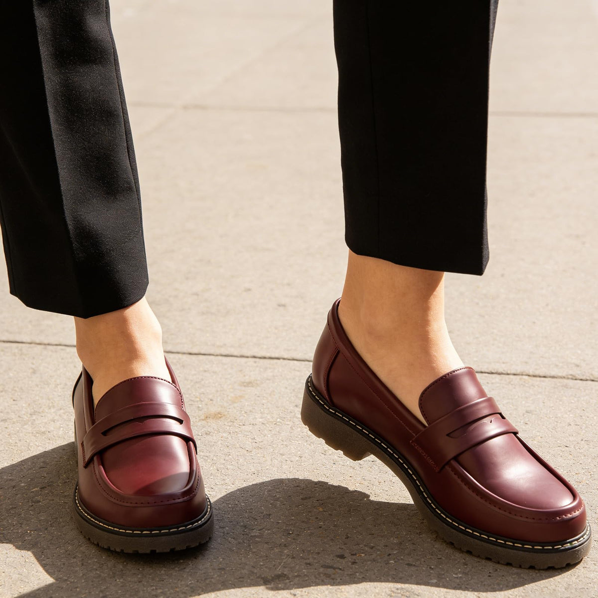 Womens Loafers Shoes Platform Chunky Penny Loafer Lug Sole Comfortable Slip On Work Office Business Casual Dressy Fashion Driving Moccasins Women Shoes