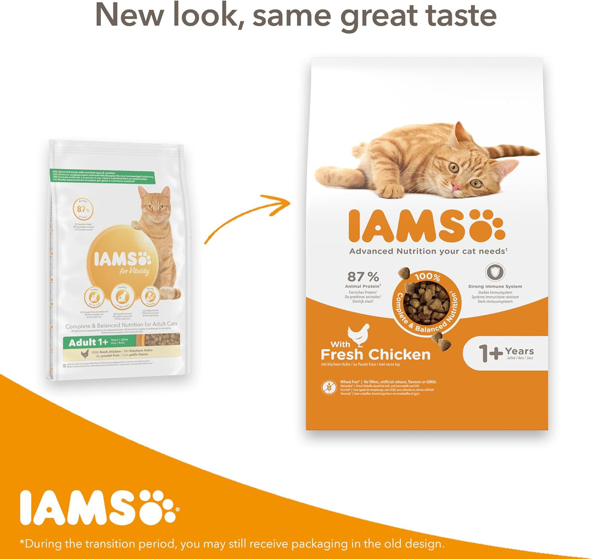IAMS Adult Complete Dry Cat Food Chicken 3kg - Supports Strong Immune System