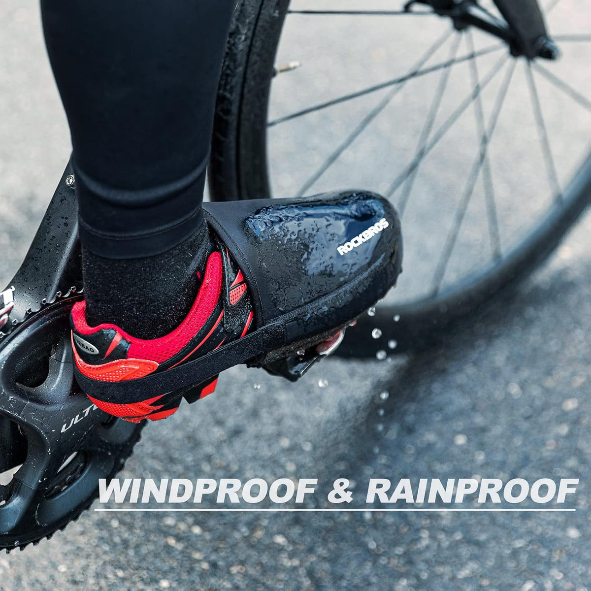 ROCKBROS Road Bike Toe Covers Water Resistant, Thermal Cycling Overshoes