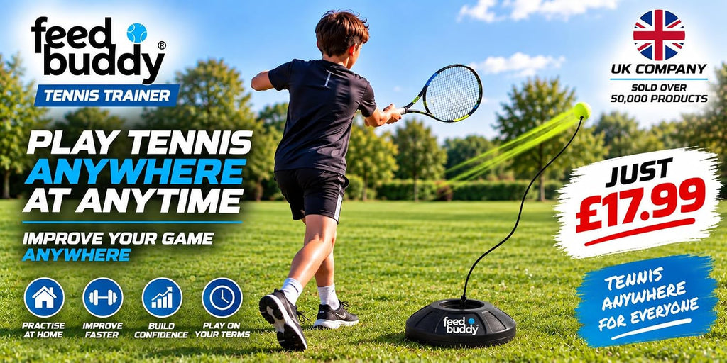 FEED BUDDY Tennis Trainer – Solo Practice Training Aid with Ball.
