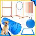 Dog Agility Training Set 6PCS Tunnel Slalom Poles Jump Rings Hurdles XXL X XBEN