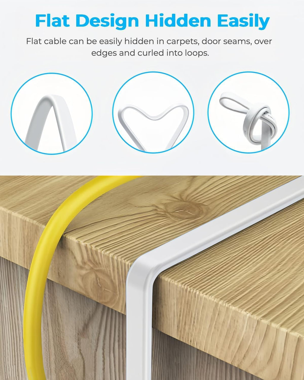 DDMALL Cat 8 Ethernet Cable 5m, 40Gbps Flat Internet Cable (5 Meter, White)
