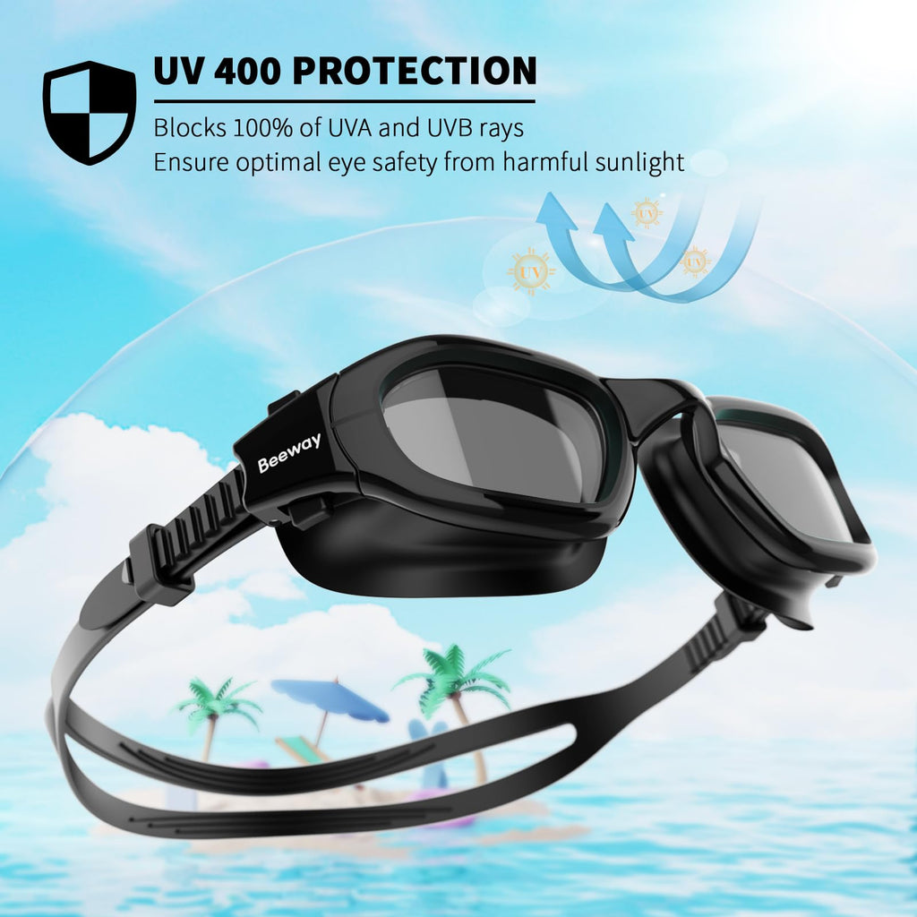 BEEWAY Kids Swimming Goggles for Boys Girls Age 6-14 Anti Fog & Leak Proof