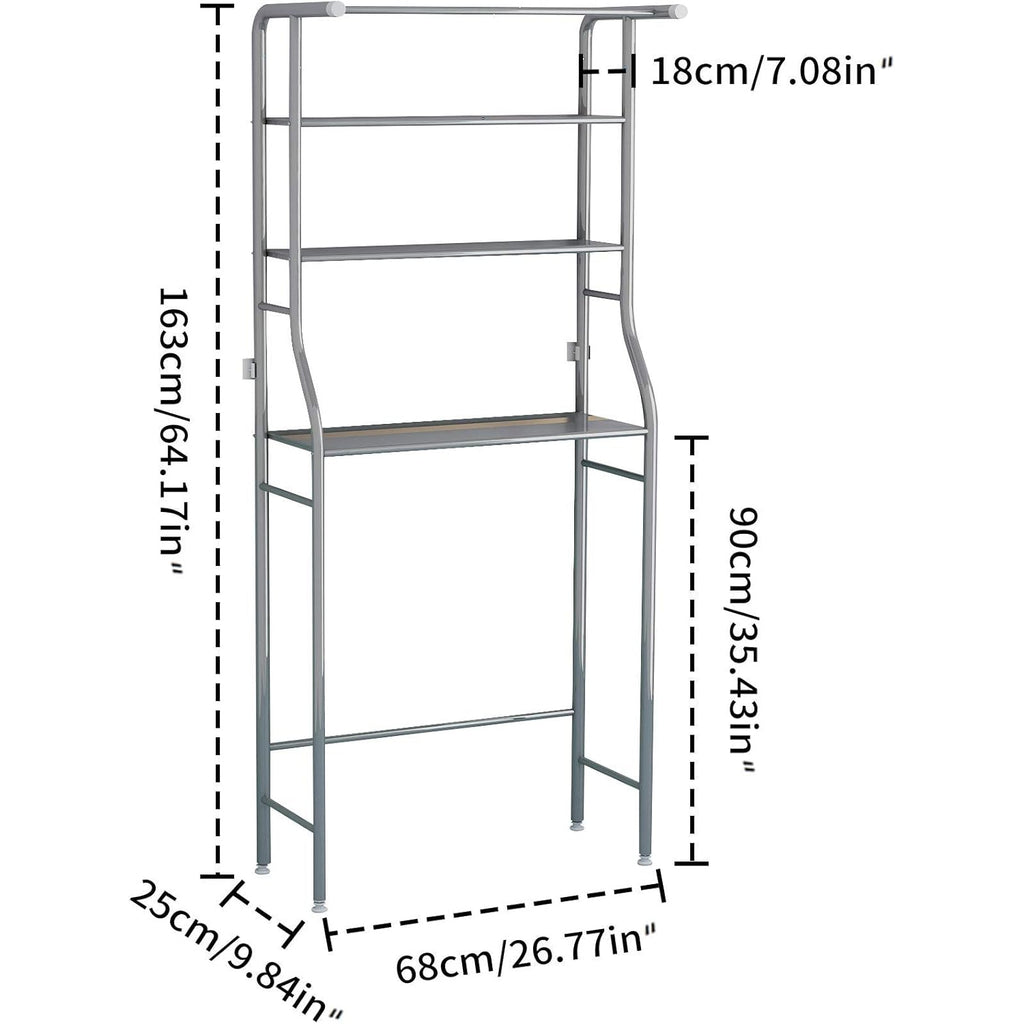 3 Tier Bathroom Storage Rack Silver Space Saving Shelf Organiser MOYIPIN