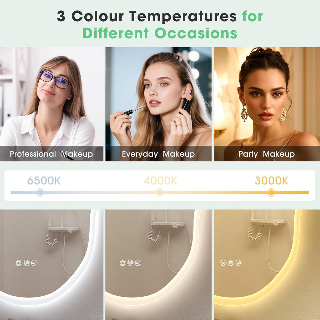 Irregular LED Bathroom Mirror 600x900 Bluetooth Anti Fog Dimmable S'bagno