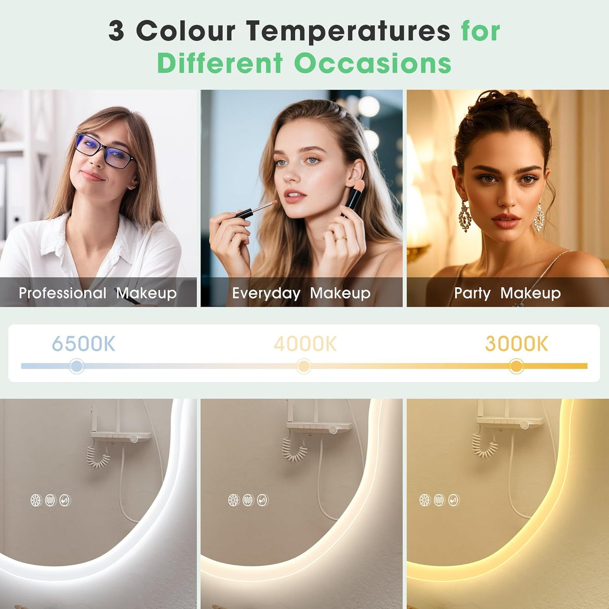 Irregular LED Bathroom Mirror 600x900 Bluetooth Anti Fog Dimmable S'bagno