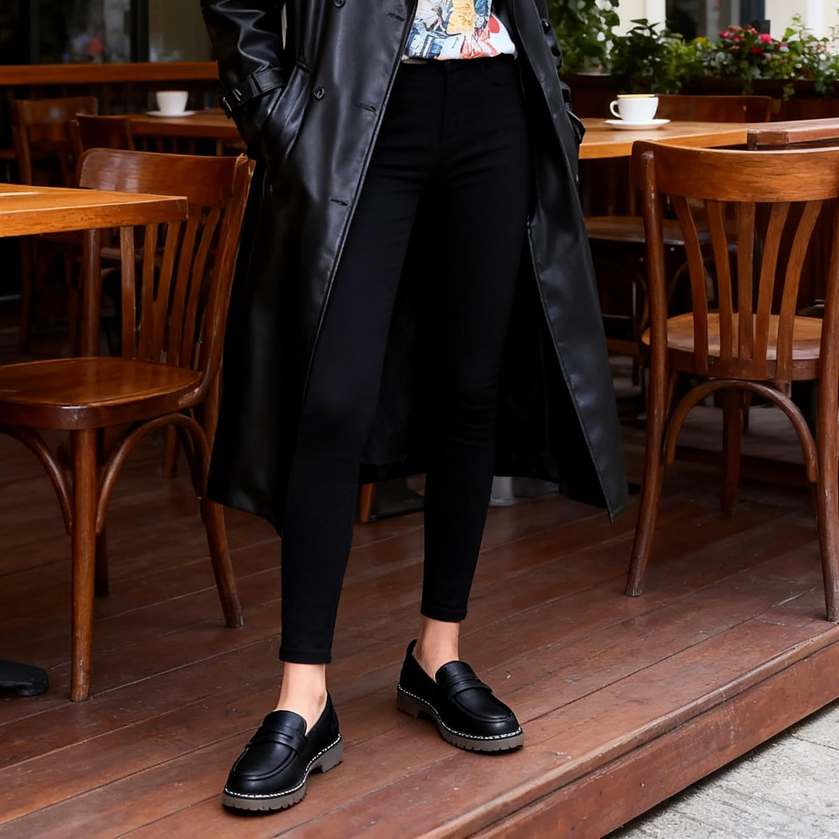 Womens Loafers Shoes Platform Chunky Penny Loafer Lug Sole Comfortable Slip On Work Office Business Casual Dressy Fashion Driving Moccasins Women Shoes