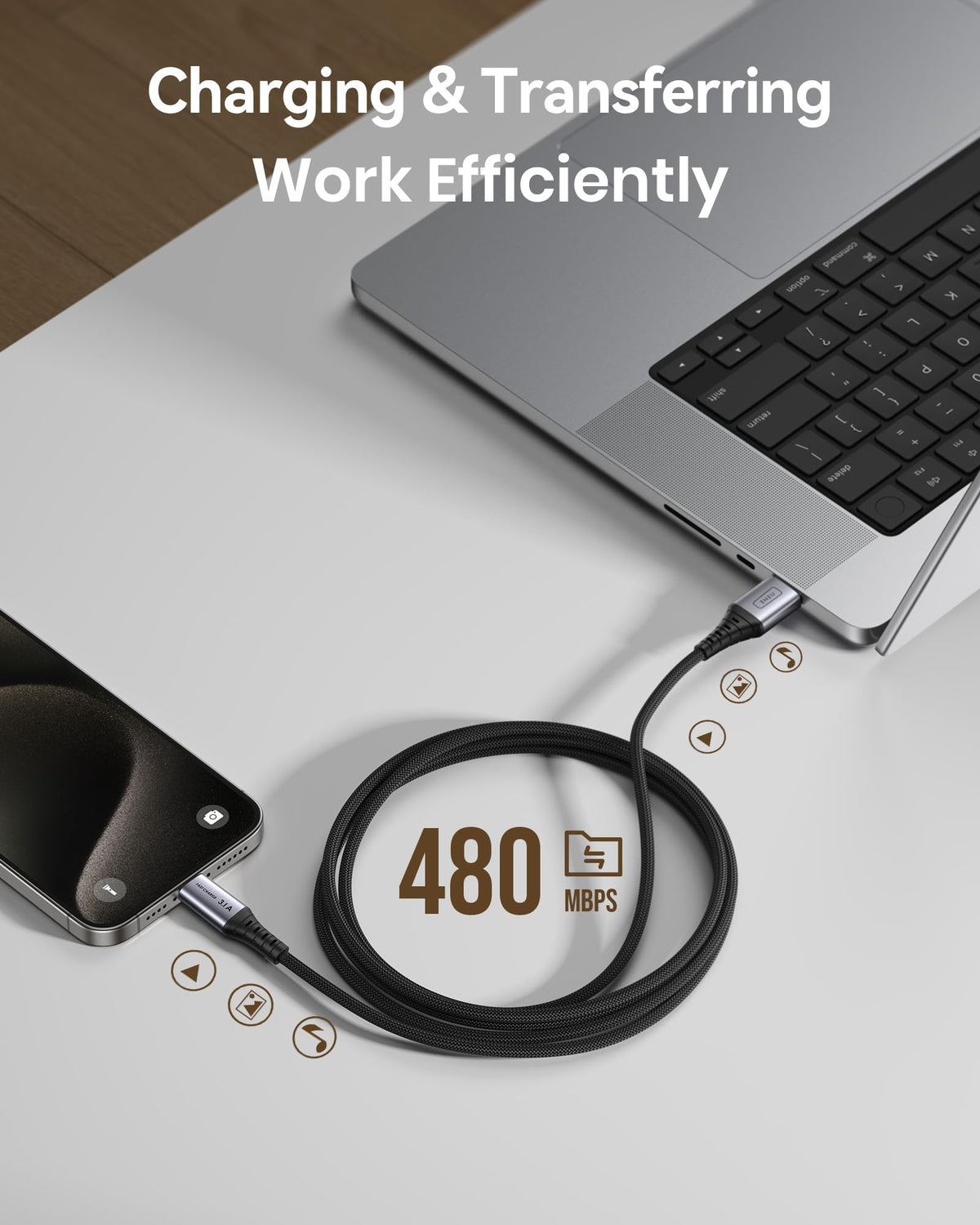 INIU USB C Charger Cable, [2m] USB A to USB C Charging Cable 3.1A