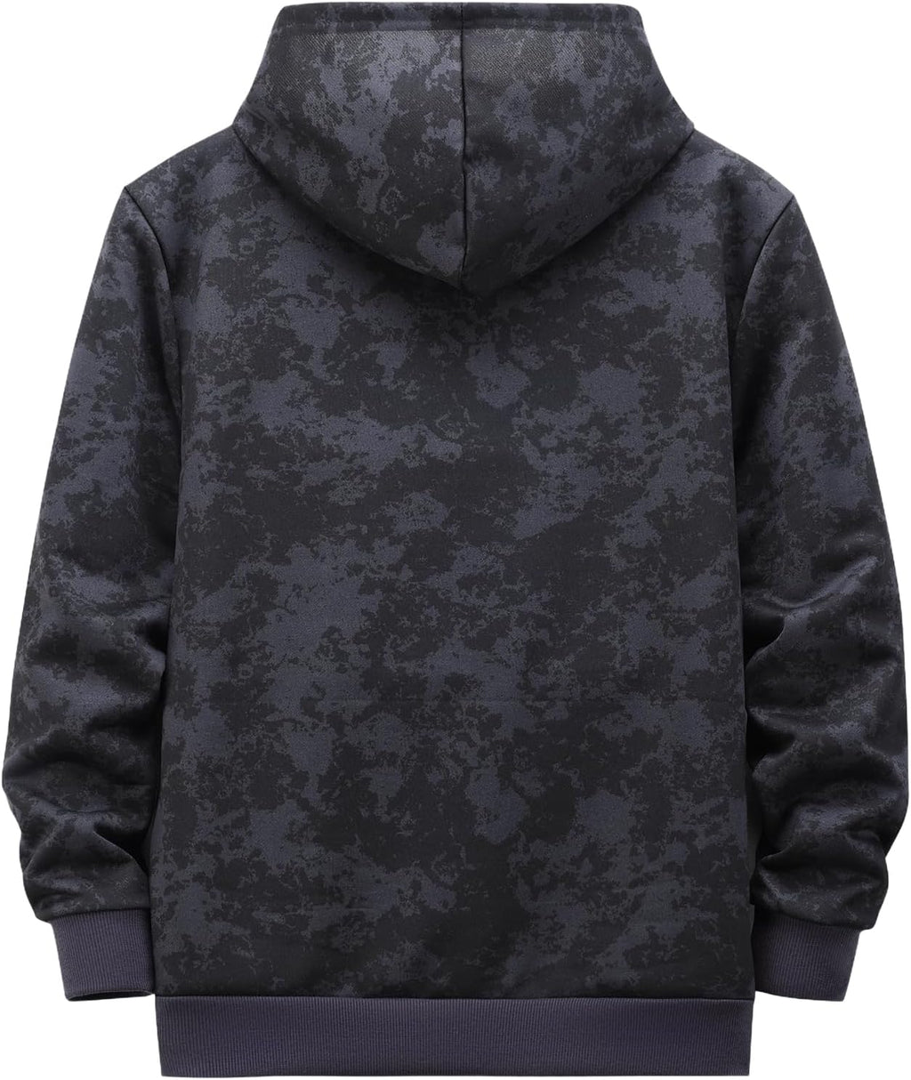 Men's Spring/Autumn Thin Long-Sleeved Pocket Tie-Dye Camouflage Zipper Hooded Sweatshirt Fashionable Casual Sports Tops
