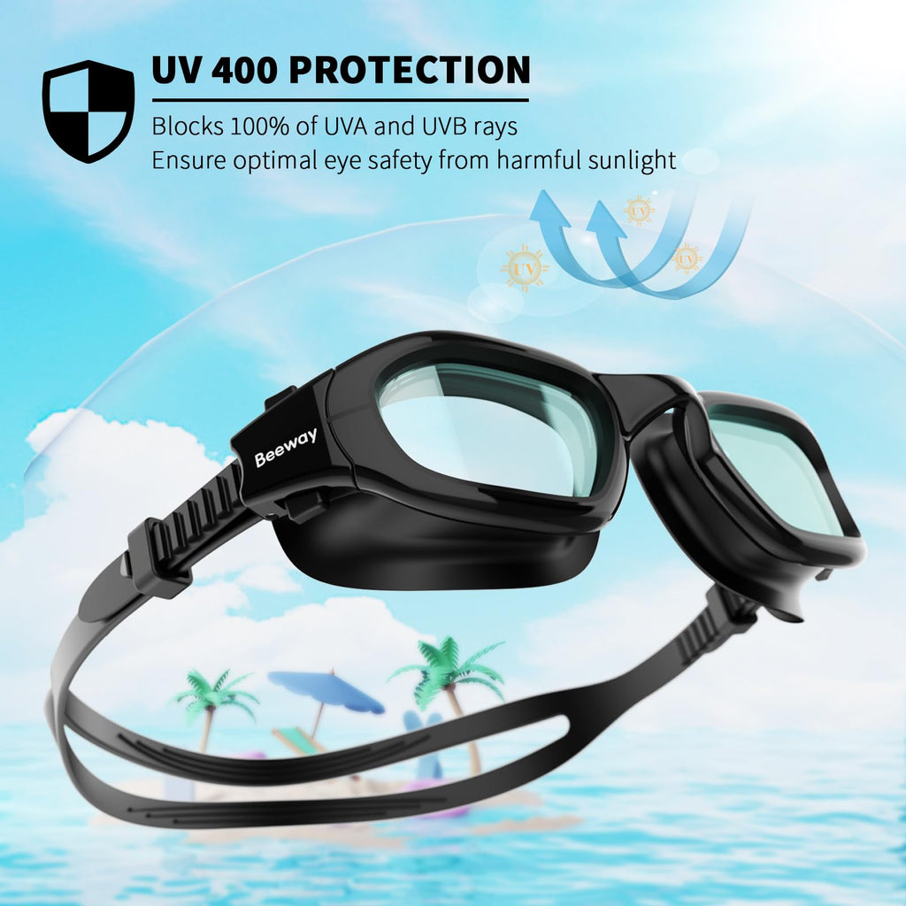 BEEWAY Kids Swimming Goggles for Boys Girls Age 6-14 Anti Fog & Leak Proof