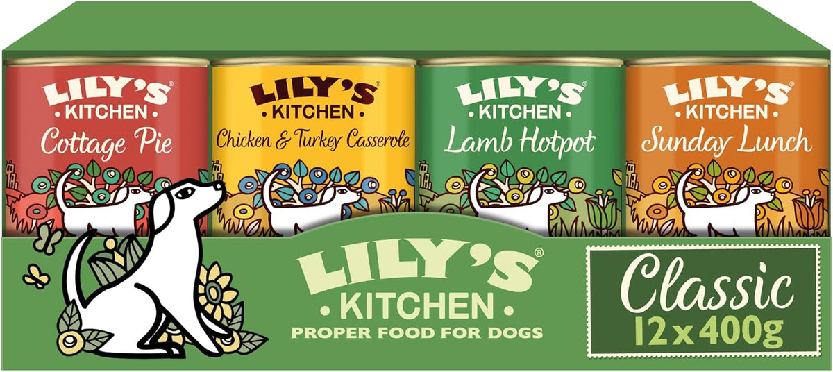 Lily's Kitchen Natural Adult Dog Food Wet Trays - Classic Dinners Multipack - Chicken, Lamb & Beef - Complete Meal Recipes (6 Trays x 150g)