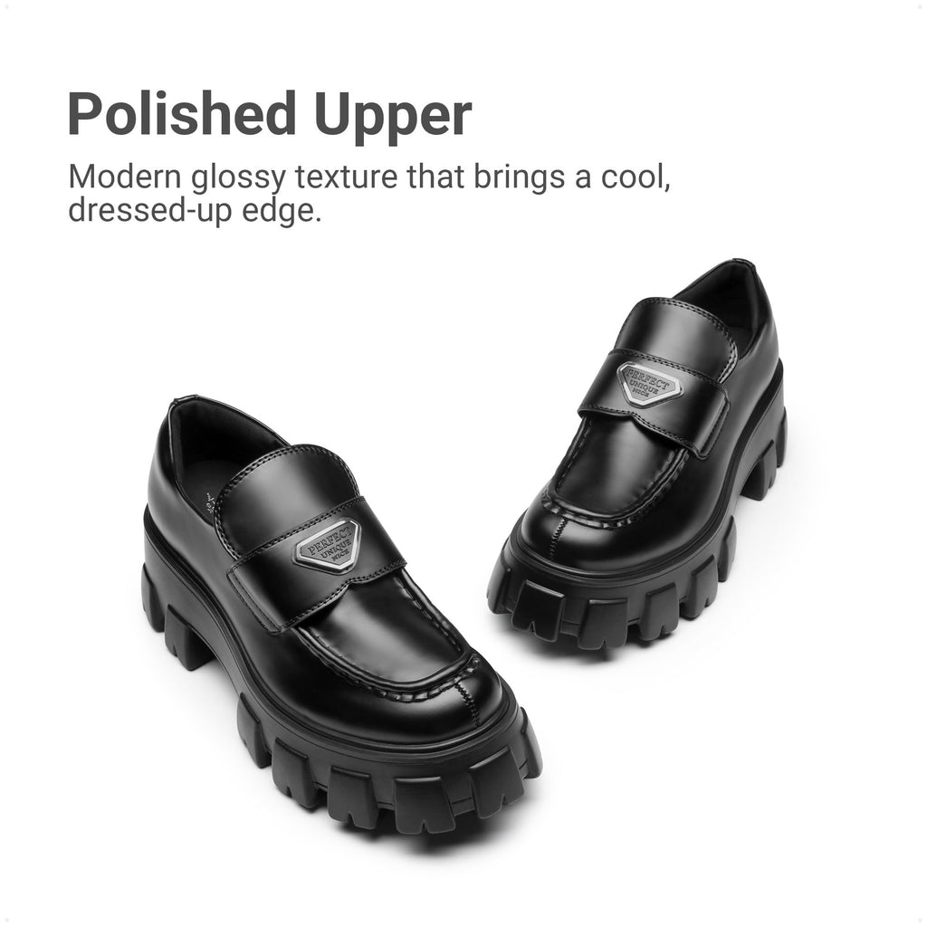DREAM PAIRS Women's Chunky Loafers Platform Outfit Shoes