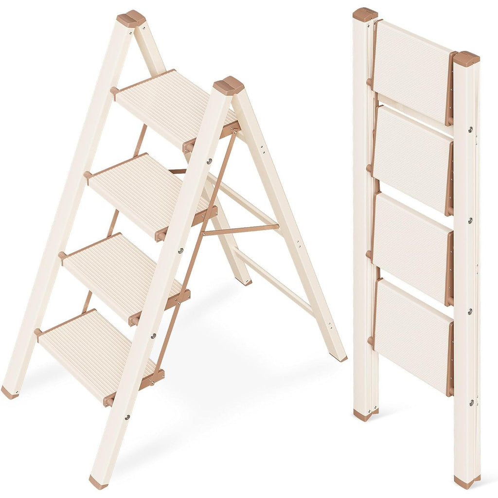 4 Step Ladder Foldable Step Stool Anti Slip Wide Pedal Home Kitchen Utility Steps