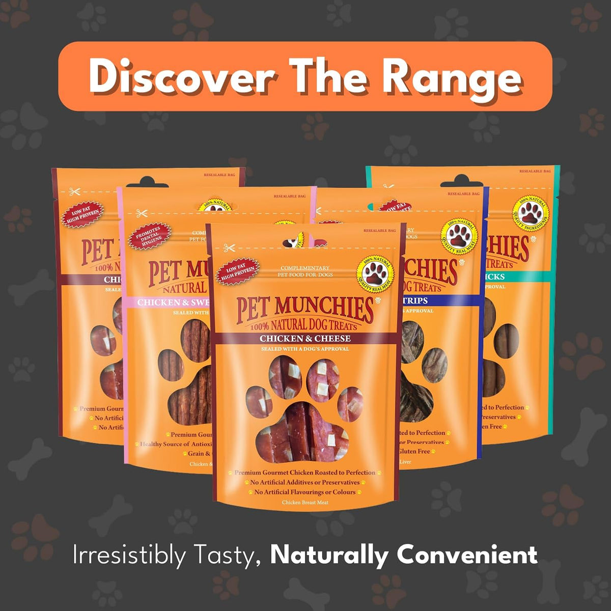 Pet Munchies Venison & Beef Liver Dog Training Treats, Grain Free Tasty Bites with Natural Real Meat, Low in Fat 50g