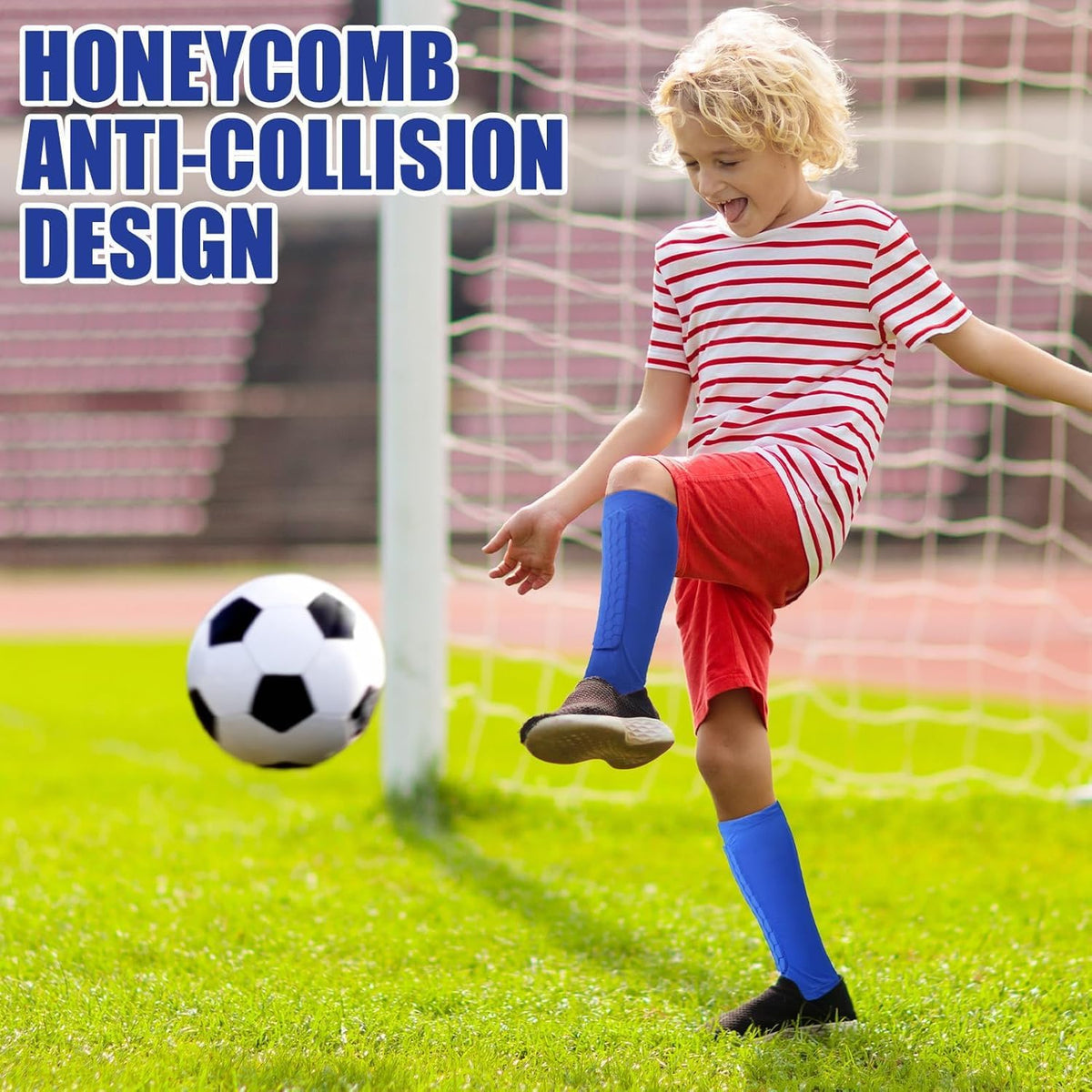 2 Pairs Shin Guards Kids,Shin Defender Kids,Football Soccer Shin Pads, Honeycomb Compression Sleeve Football Shins Guard For Boys Kid Teenagers