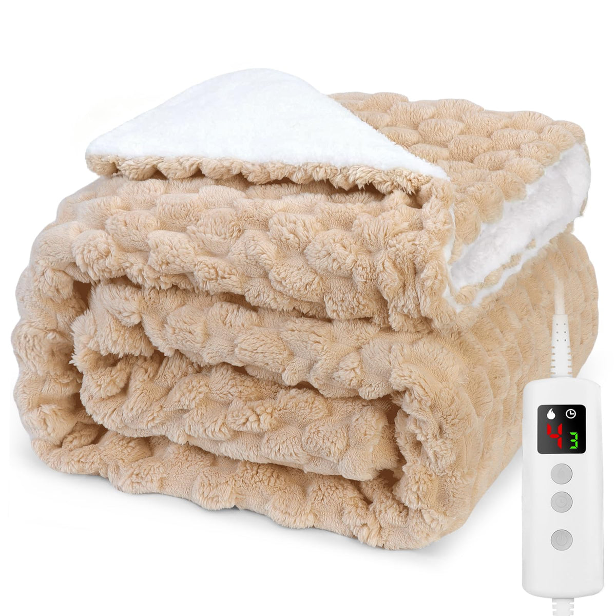 Heated Blanket Electric Throw 160x130CM, Dark Grey, Heating Blanket