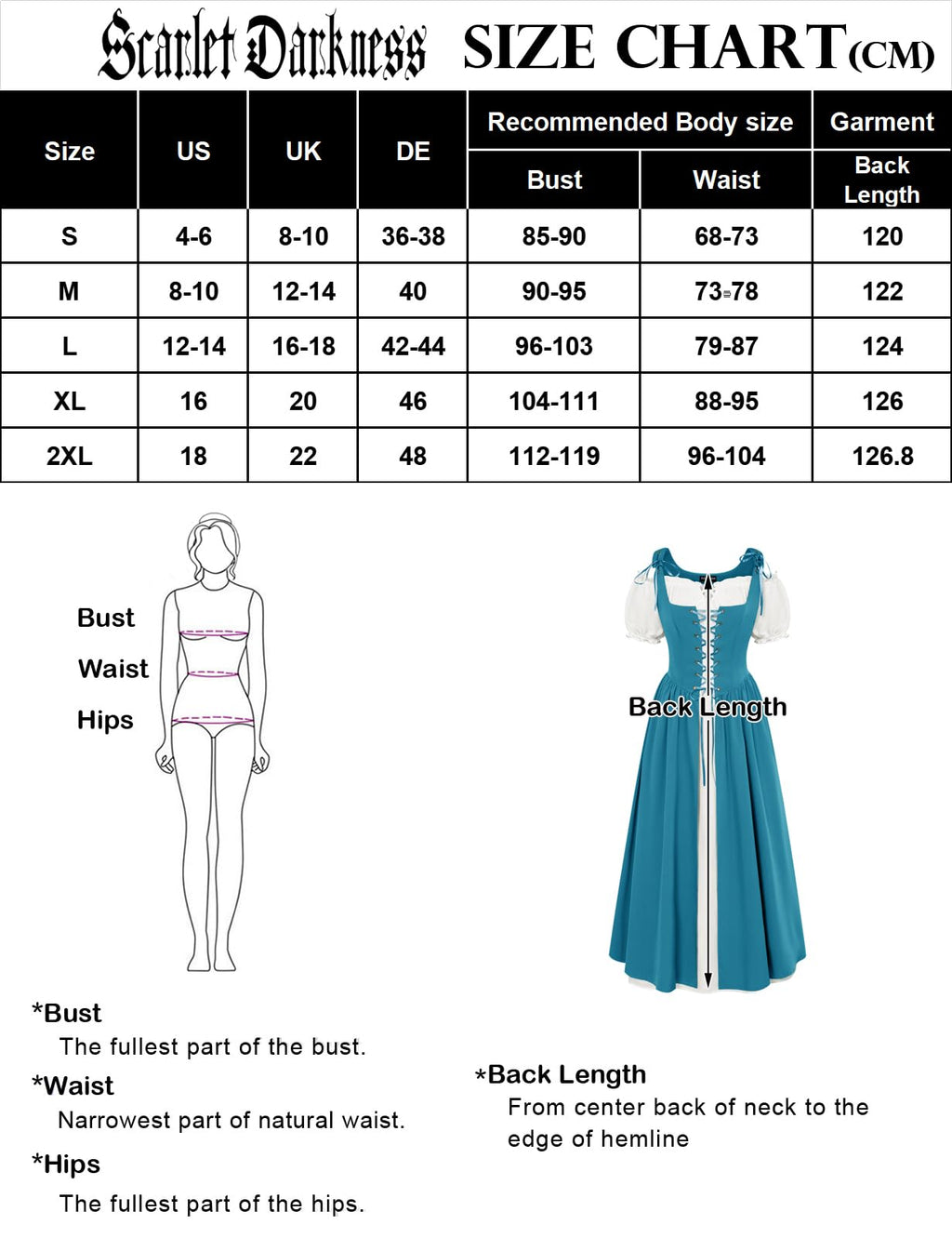 SCARLET DARKNESS Women 2Pcs Renaissance Maxi Dresses Off Shoulder Short Sleeve Lace-up Irish Costume with Over Dress