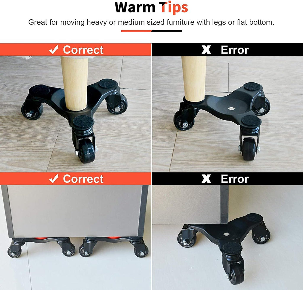 Furniture Mover Dolly 6 Inch Steel Tri Dolly 3 Wheel Heavy Duty Ronlap Lifter