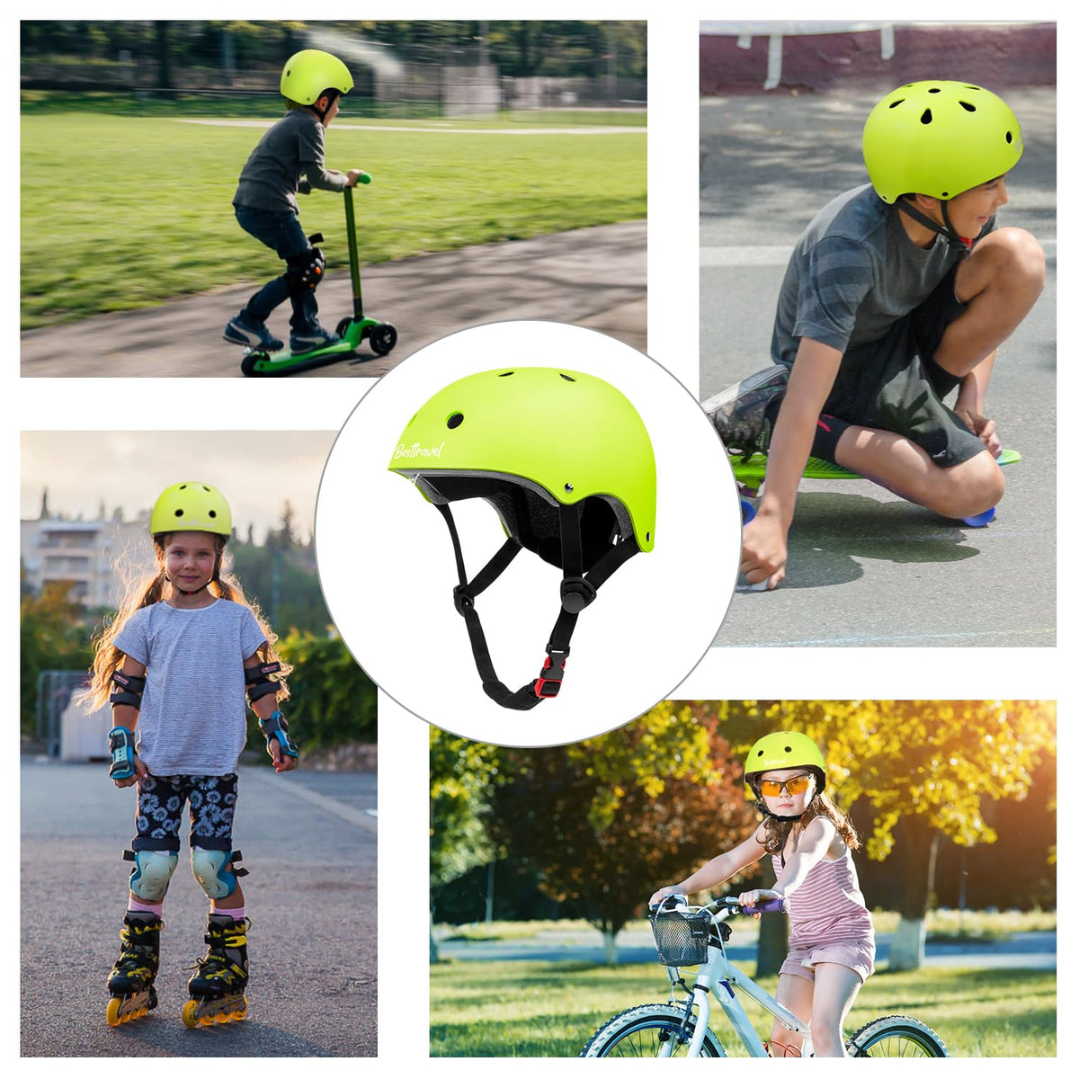 Besttravel Kids Helmet, Toddler Helmet Adjustable Toddler Bike Helmet Ages 3-8 Years Old Boys Girls Multi-Sports Safety