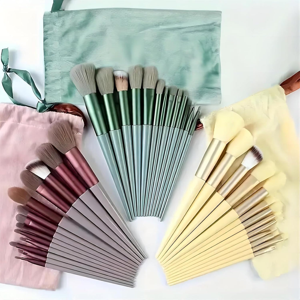 13 PCS Makeup Brush Set, Makeup Kit, Foundation Powder Concealers Eyeshadow Blush Makeup Brushes Make up Brushes Kit, Green