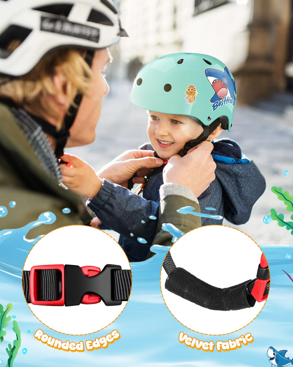 Besttravel Kids Helmet, Toddler Helmet Adjustable Toddler Bike Helmet Ages 3-8 Years Old Boys Girls Multi-Sports Safety