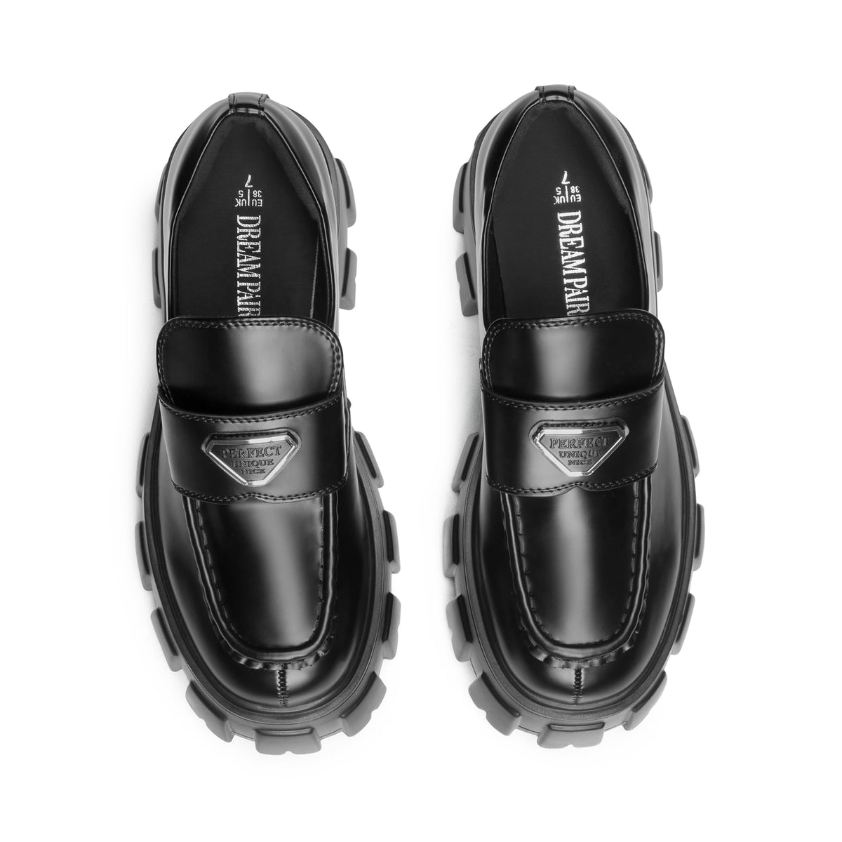 DREAM PAIRS Women's Chunky Loafers Platform Outfit Shoes